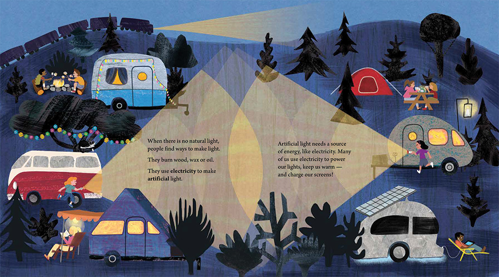 Lights Day and Night scene